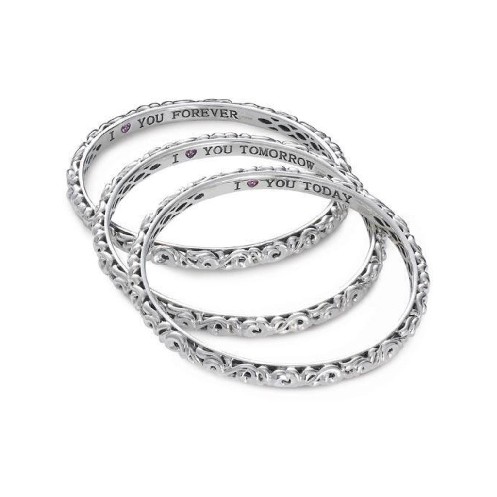 Silver I Love You Today..Tomorrow.. Forever...' Bangle Bracelets