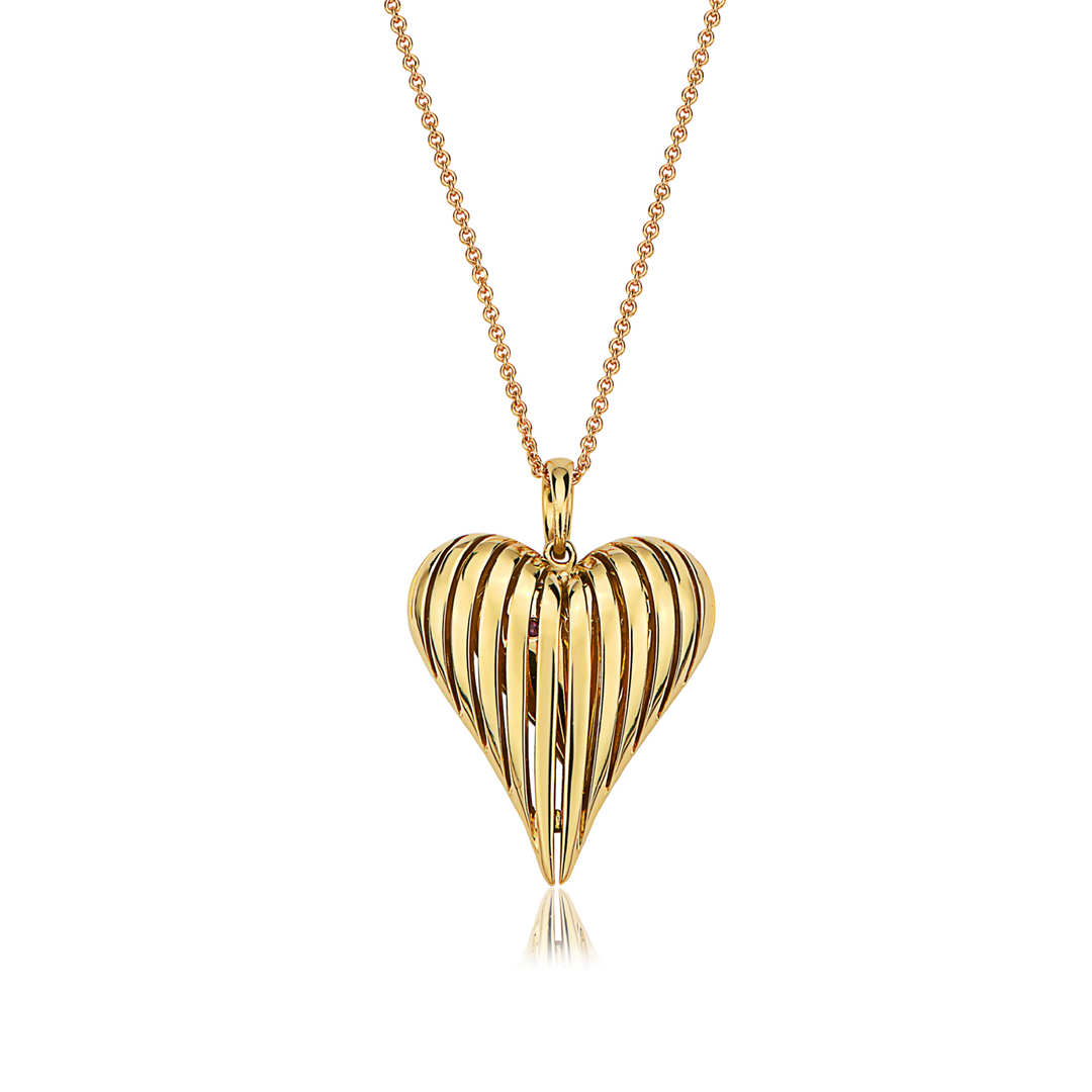 14K Yellow Gold Finish The Angels Heart - high quality Free 24